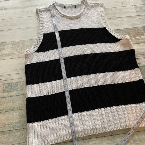 Lauren Ralph Lauren Knitted Mockneck Black and White Striped Tank Top si… - Picture 8 of 10